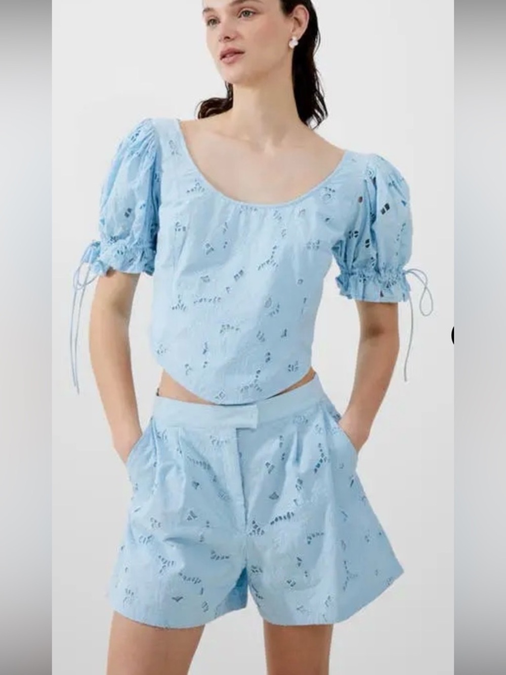 French Connection, Rhodes Floral, Lace, Cotton Embroidered Shorts